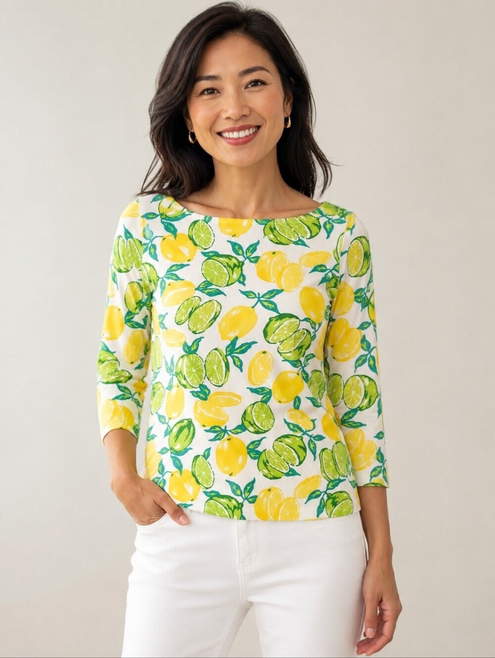 ❤️ TALLBOTS COTTON TOP - LEMON & LIME CITRUS PRINT